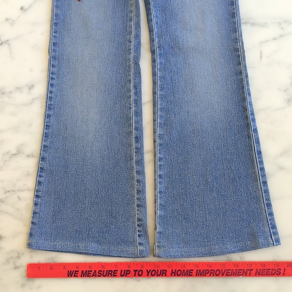 Angels Multicolor Embroidered Crystals and Sparkles Design Stretch Flare Jean. - Picture 5 of 6